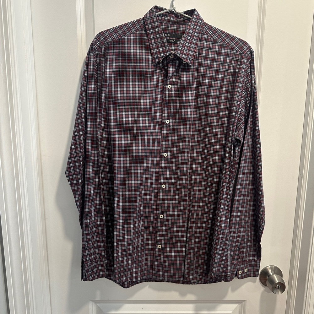 SCP Men's Plaid Shirt in Red and Blue